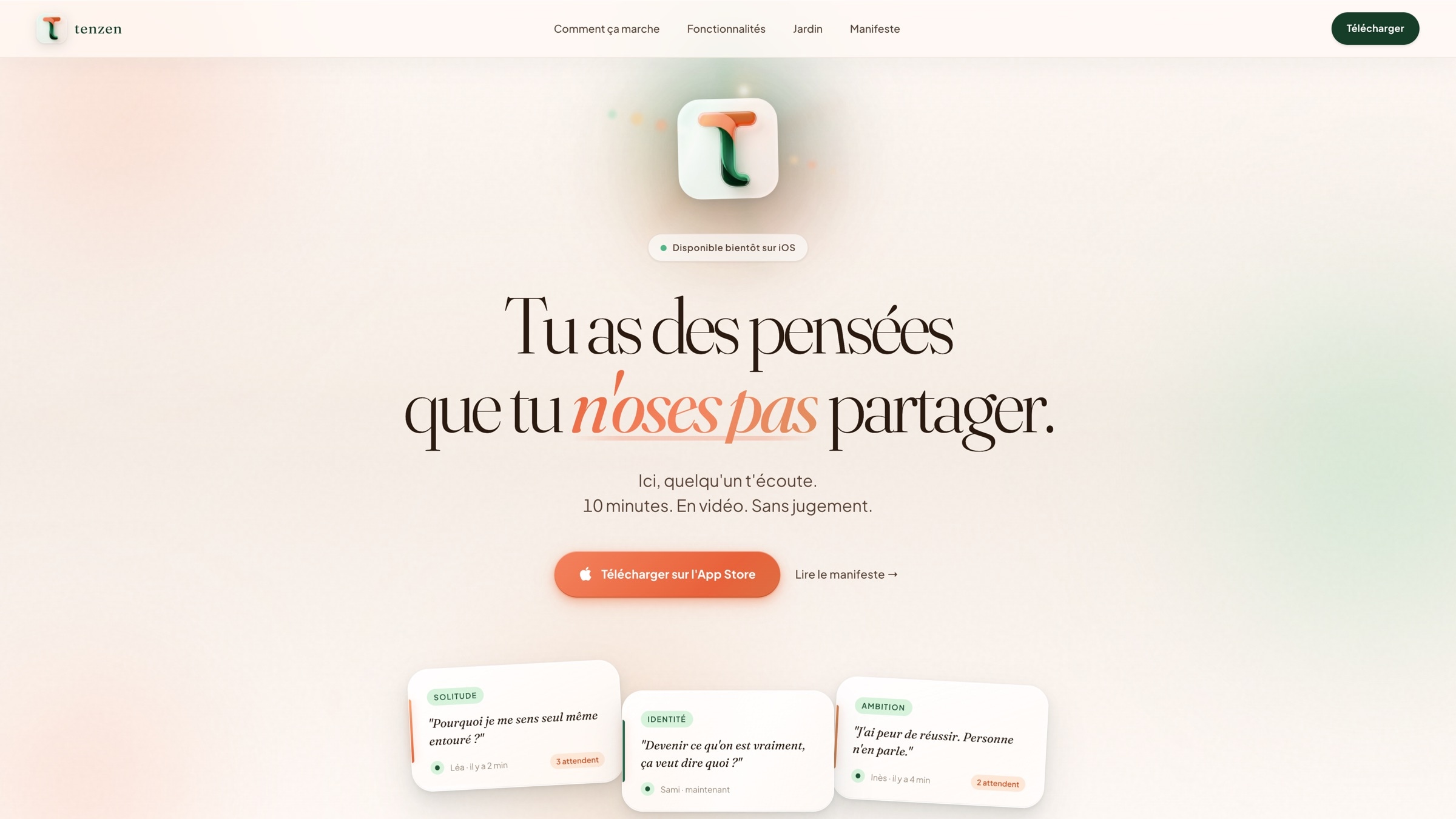 Site Tenzen — exemple de réalisation Carréweb